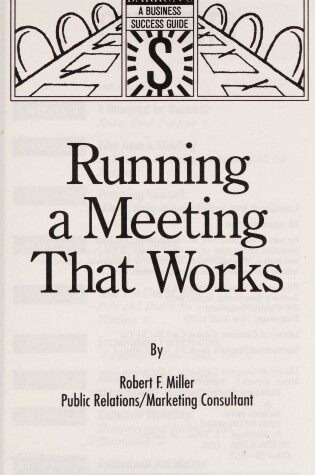 Cover of Running a Meeting That Works