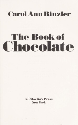 Book cover for The Book of Chocolate