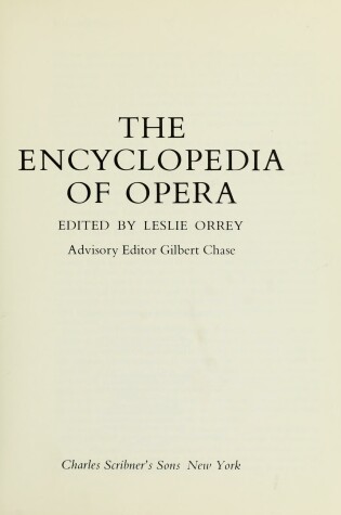 Cover of Encyclopaedia of Opera
