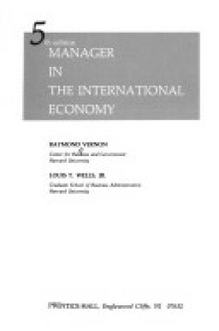 Cover of Manager in the International Economy