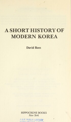 Book cover for Short History of Modern Korea