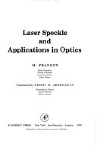 Cover of Laser Speckle and Applications in Optics