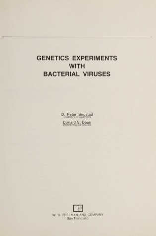 Cover of Genetics Experiments with Bacterial Viruses