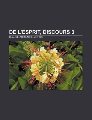 Book cover for de L'Esprit, Discours 3