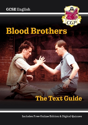 Cover of New GCSE English Text Guide - Blood Brothers includes Online Edition & Quizzes