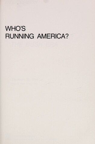 Cover of Who's Running America?