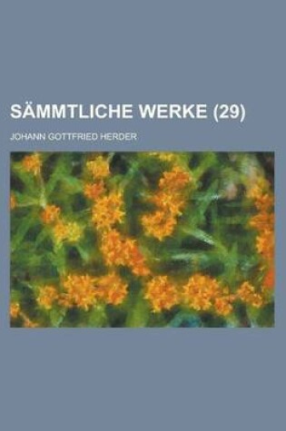 Cover of Sammtliche Werke (29 )