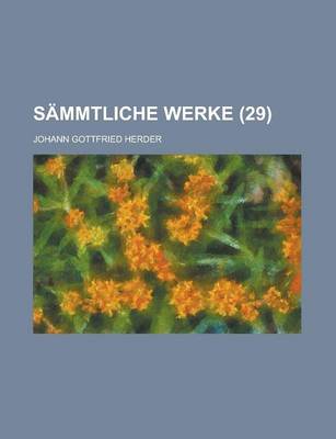 Book cover for Sammtliche Werke (29 )