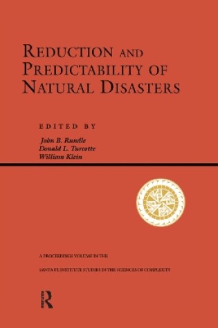 Cover of Reduction And Predictability Of Natural Disasters