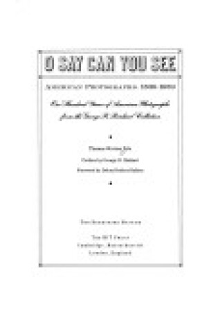 Cover of O Say Can You See