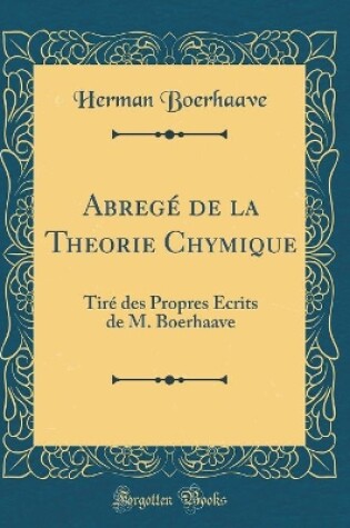 Cover of Abregé de la Theorie Chymique