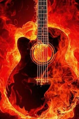 Cover of Guitar On Fire Notebook - College Ruled
