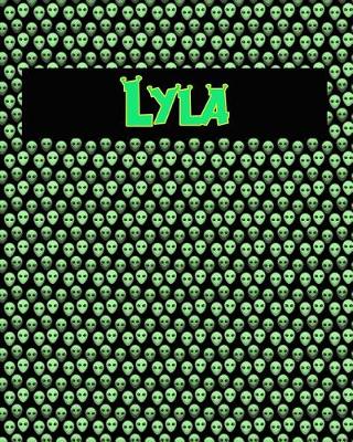 Book cover for 120 Page Handwriting Practice Book with Green Alien Cover Lyla