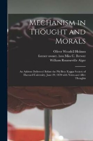 Cover of Mechanism in Thought and Morals