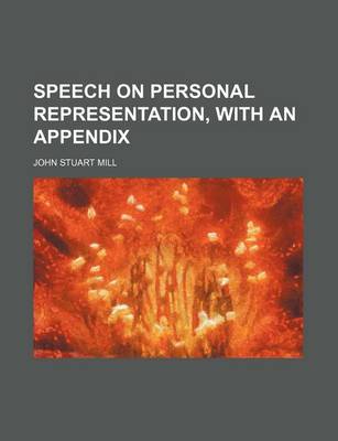 Book cover for Speech on Personal Representation, with an Appendix