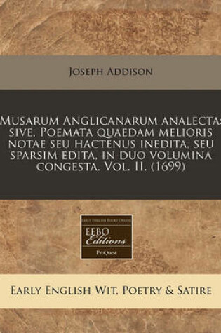 Cover of Musarum Anglicanarum Analecta