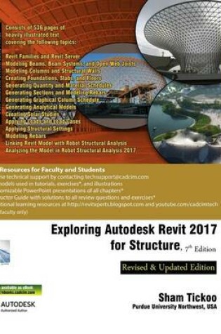 Cover of Exploring Autodesk Revit 2017 for Structure, 7th Edition