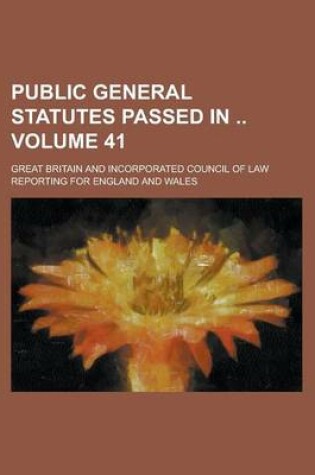Cover of Public General Statutes Passed in Volume 41