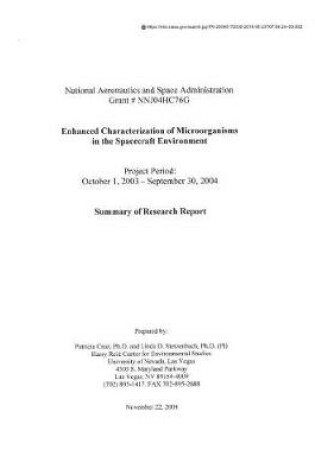 Cover of Enhanced Characterization of Microorganisms in the Spacecraft Environment