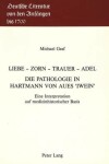 Book cover for Liebe - Zorn - Trauer - Adel. Die Pathologie in Hartmann Von Aues -Iwein-