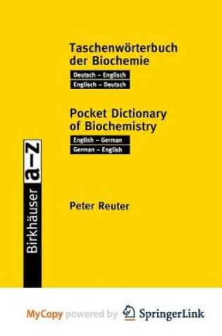 Cover of Taschenworterbuch Der Biochemie Pocket Dictionary of Biochemistry