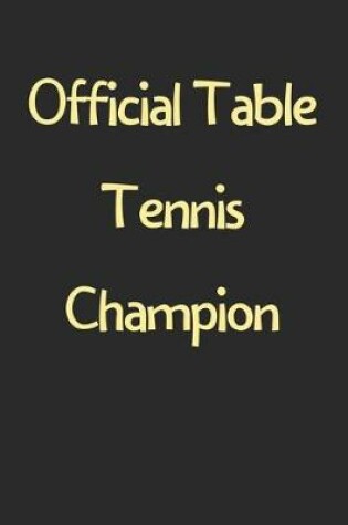 Cover of Official Table Tennis Champion