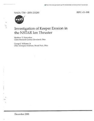 Book cover for Investigation of Keeper Erosion in the Nstar Ion Thruster