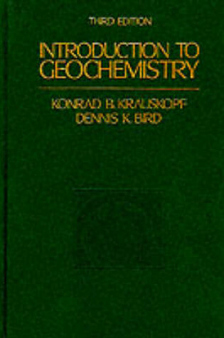 Cover of Introduction to Geochemistry -Ise