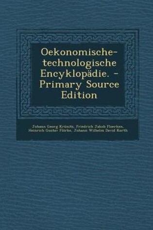 Cover of Oekonomische-Technologische Encyklopadie.