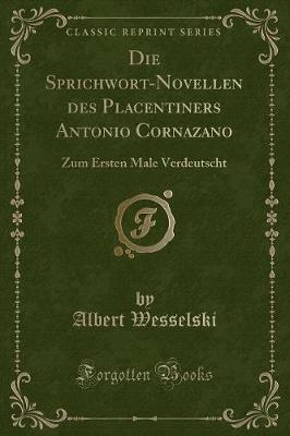 Book cover for Die Sprichwort-Novellen des Placentiners Antonio Cornazano