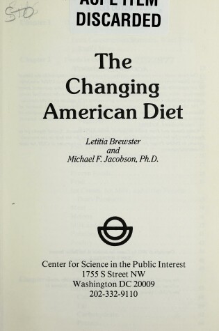 Cover of The Changing American Diet