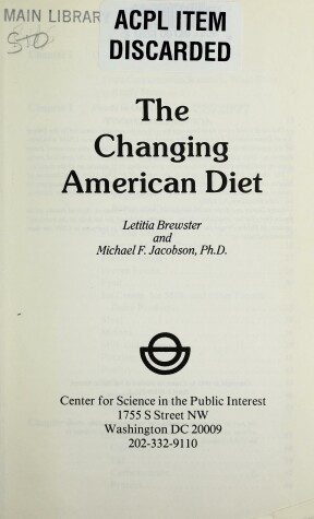 Book cover for The Changing American Diet