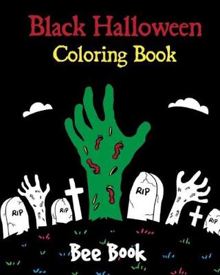 Book cover for Black Halloween Coloring Book.