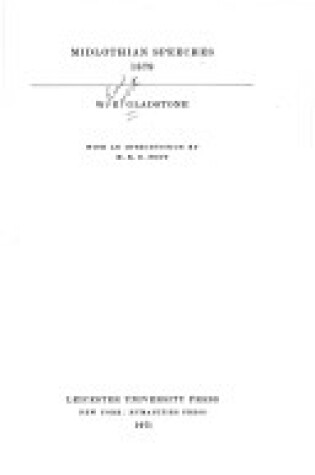 Cover of Midlothian Speeches, 1879