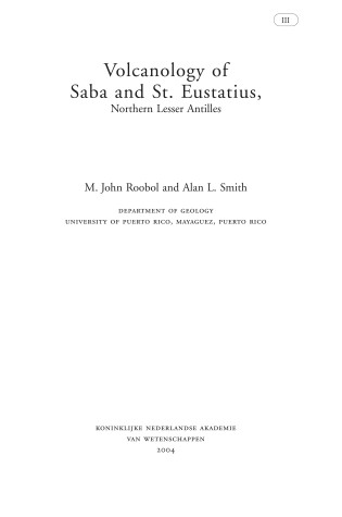 Cover of Volcanology of Saba and St. Eustatius