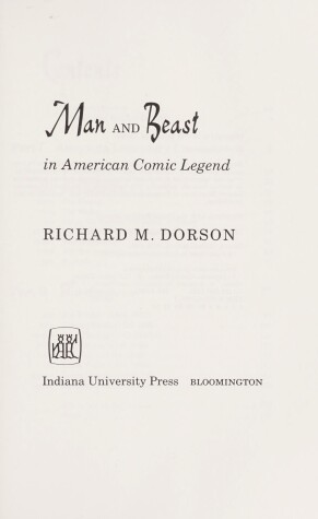 Book cover for Man and Beast in American Comic Legend