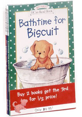 Book cover for Bathtime for Biscuit, Biscuit Finds a Friend, and Biscuit
