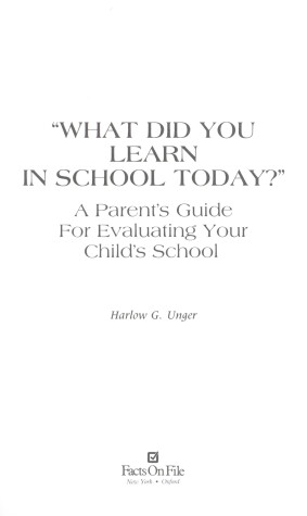 Book cover for What Did You Learn in School Today?