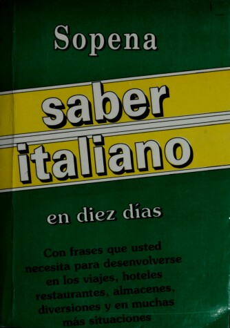 Book cover for Saber Italiano En Diez Dias