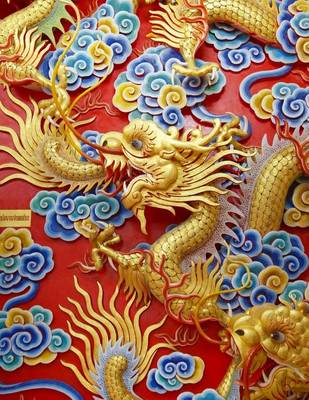 Book cover for Jumbo Oversized Chinese Dragon in Gold on Red