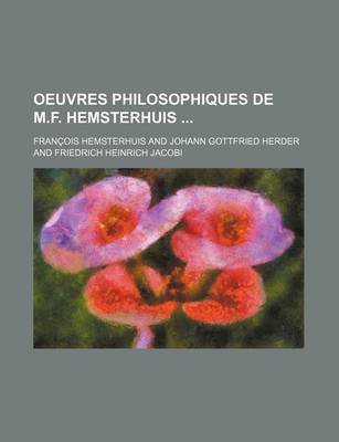 Book cover for Oeuvres Philosophiques de M.F. Hemsterhuis (1)