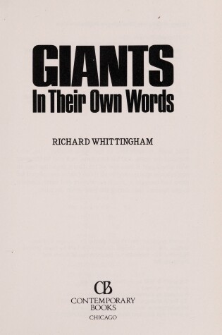 Cover of Giants, in Their Own Words