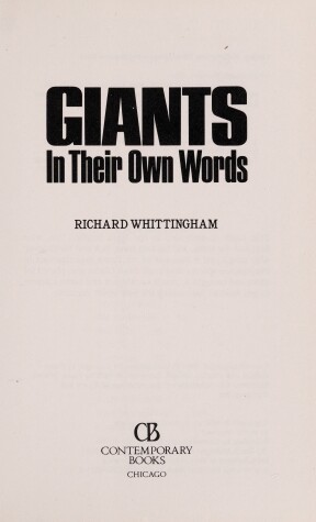 Book cover for Giants, in Their Own Words