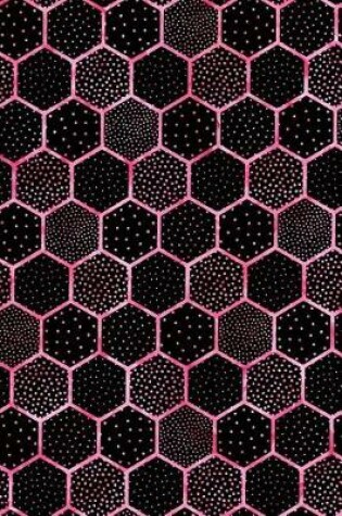 Cover of Bullet Journal Notebook Polka Dots and Hexagons Pattern 7