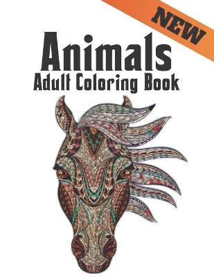 Book cover for Adult Coloring Book New Animals