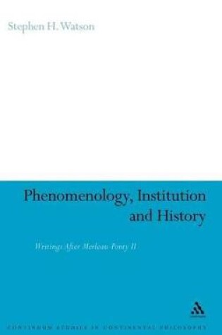 Cover of Phenomenology, Institution and History