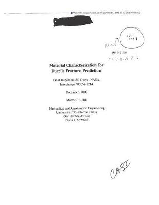 Book cover for Material Characterization for Ductile Fracture Prediction