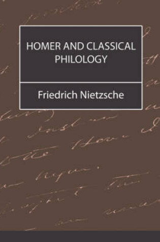 Cover of Homer and Classical Philology