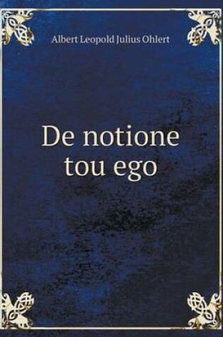 Cover of De notione tou ego