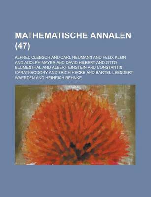 Book cover for Mathematische Annalen (47)